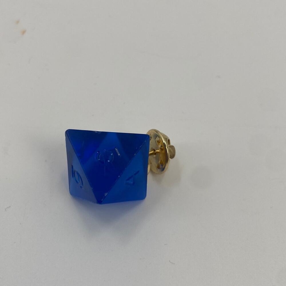 Handmade blue d and d dice pin